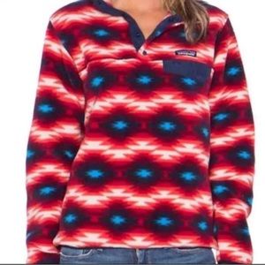 Patagonia Synchilla wild desert Aztec  Fleece T Snap pullover Size SMALL